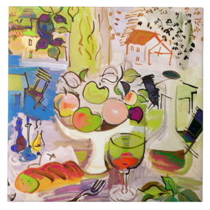Mediterranean Still Life Ceramic Photo Tile