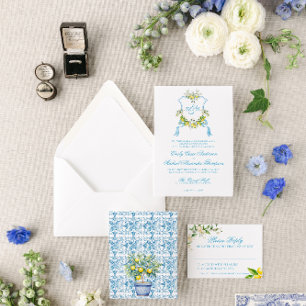 Mediterranean Style Blue Tile Detail Enclosure Card