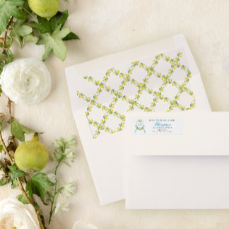 Mediterranean Style Crest Wedding Invitation