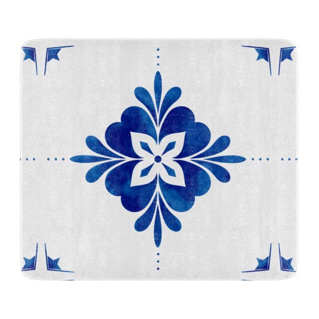 Mediterranean Style Floral  Cutting Board (Front)