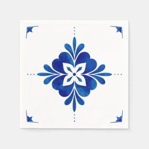 Mediterranean Style Floral  Napkin