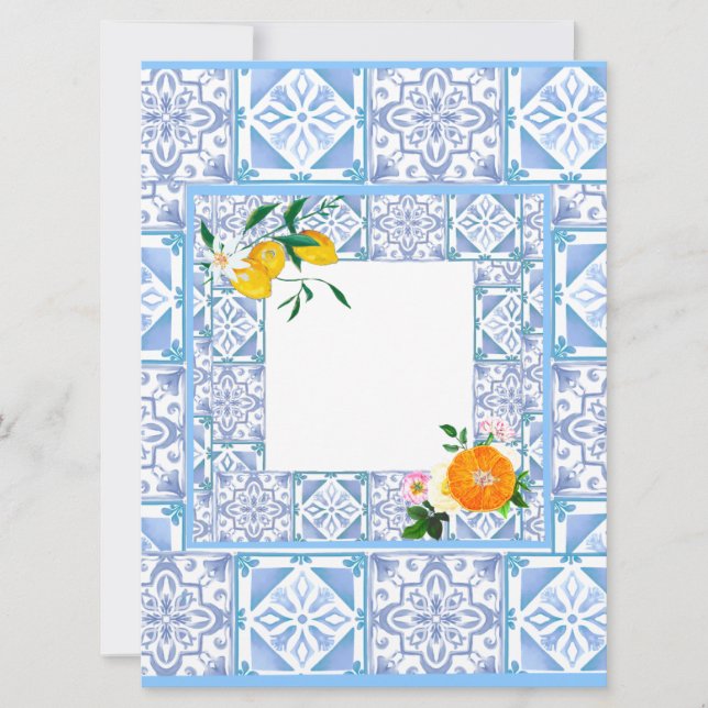 Mediterranean style,lemon,Amalfi style, Invitation (Front)