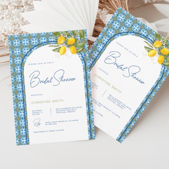 Mediterranean Style Lemon Bridal Shower Invitation (Creator Uploaded)