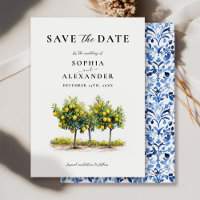 Mediterranean Style Lemon Tree Save The Date