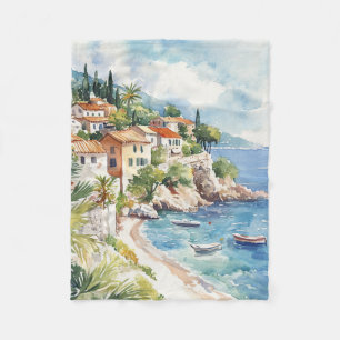 Mediterranean Summer Fleece Blanket