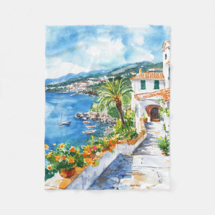 Mediterranean Summer Fleece Blanket