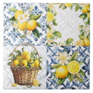 Mediterranean Summer Lemon Pattern Ceramic Tile