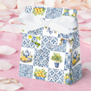 Mediterranean Summer Lemon Pattern Favour Box