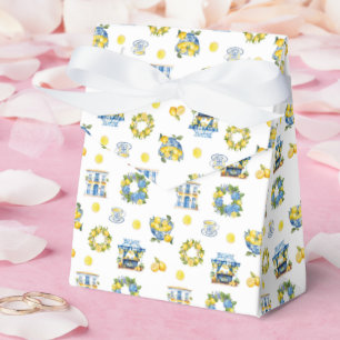 Mediterranean Summer Lemon Pattern Favour Box