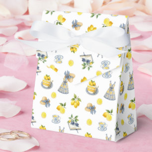 Mediterranean Summer Lemon Pattern Favour Box