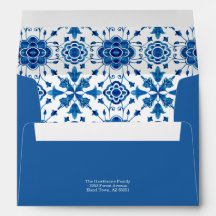 Mediterranean summer modern blue mosaic Wedding