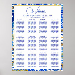 Mediterranean summer modern tile Seating Charts