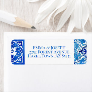 Mediterranean summer modern tile Wedding Address