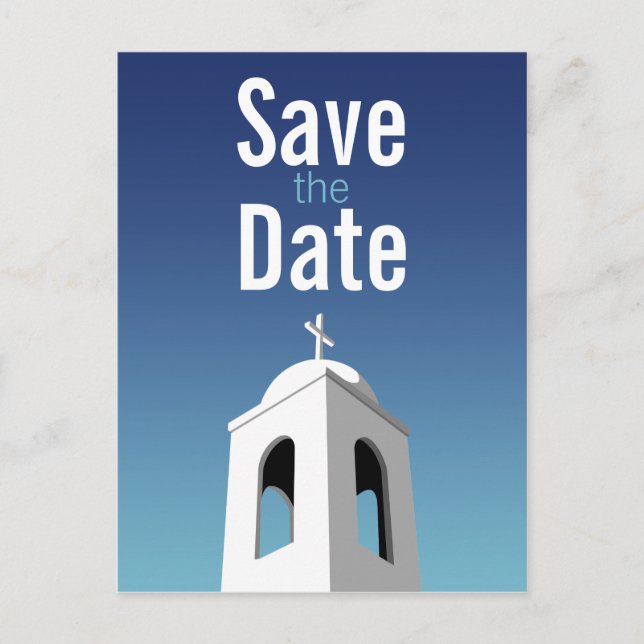 Mediterranean Summer, save the date Announcement Postcard (Front)