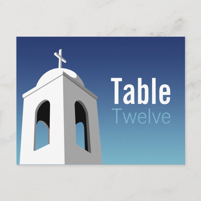 Mediterranean Summer, table number Postcard (Front)