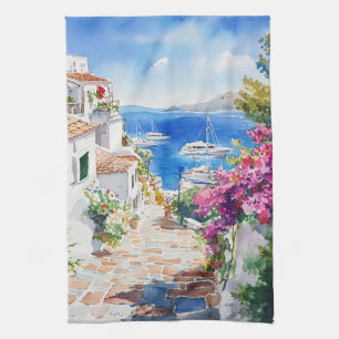 Mediterranean Summer Tea Towel