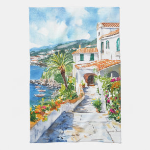Mediterranean Summer Tea Towel