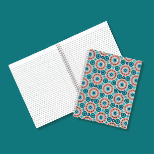 Mediterranean Summer Vibes Geometric Pattern Notebook