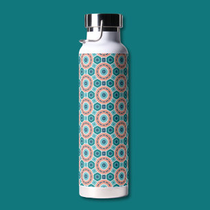 Mediterranean Summer Vibes Geometric Pattern Water Bottle