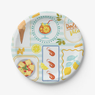 Mediterranean Summer Vibes Paper Plate