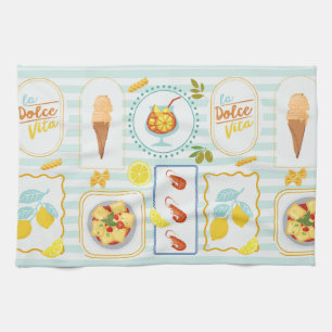 Mediterranean Summer Vibes Tea Towel