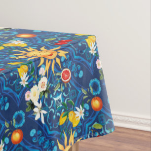 Mediterranean sun,fruits,summer,lemon art, tablecloth