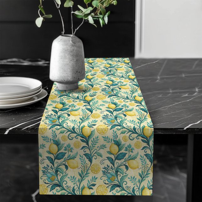 Mediterranean Table Runner Vintage Ceramic Print (Mediterranean Table Runner Vintage Ceramic Print)