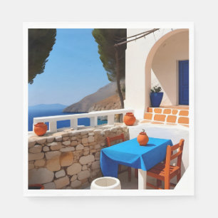 Mediterranean Terrace View Napkin