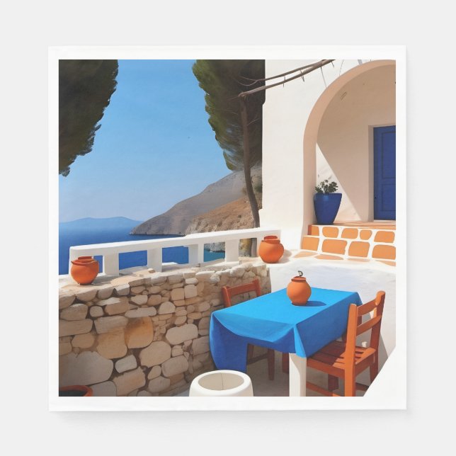 Mediterranean Terrace View Napkin (Front)