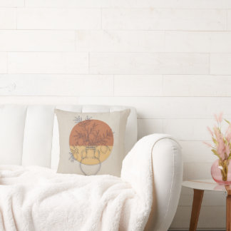 Mediterranean Terracotta Amphora Linen Throw Cushion