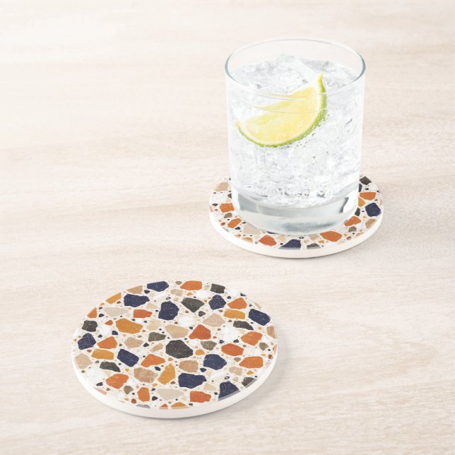 Mediterranean Terrazzo Abstract Design Coaster (Side)