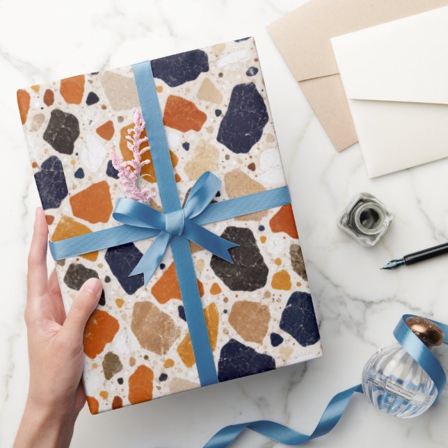 Mediterranean Terrazzo Abstract Design Wrapping Paper (Gifting)