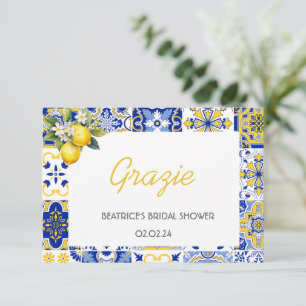 Mediterranean That's Amore Italian Thank You Card