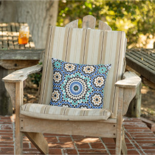 Mediterranean  tile bohemian aesthetic  cushion