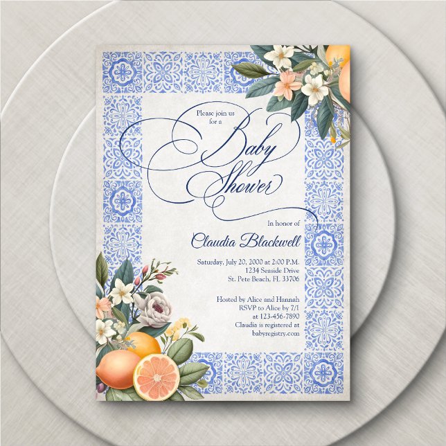 Mediterranean Tile Bridal Shower Invitation (Creator Uploaded)