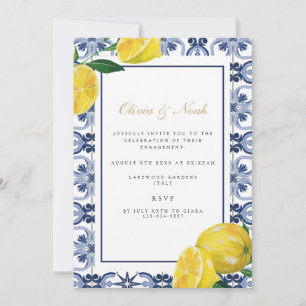 Mediterranean Tile Engagement Party Invitation