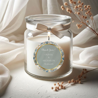 Mediterranean Tile flower Italian Positano Lemon Classic Round Sticker