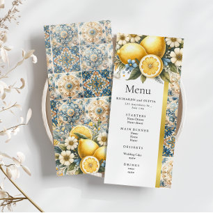 Mediterranean  Tile flower Italian Positano Lemon  Menu