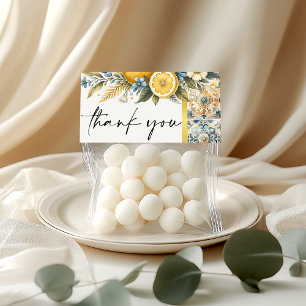 Mediterranean  Tile flower Italian Positano Lemon  Thank You Card