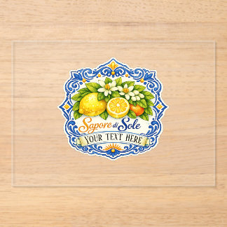 Mediterranean Tile Lemon – Watercolor Art with Nam Acrylic Invitations