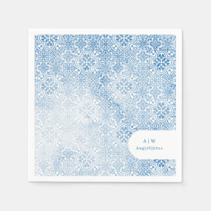 Mediterranean tile pattern napkin