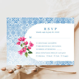 Mediterranean tile pattern RSVP Response Card