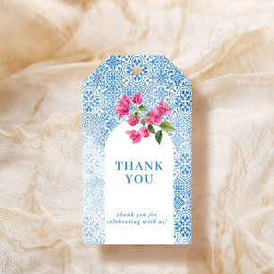 Mediterranean tile pattern Thank you Gift Tags