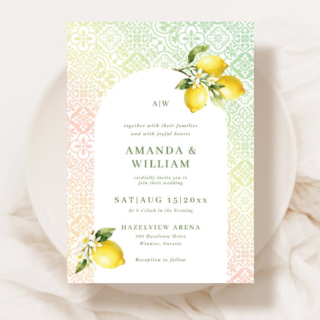 Mediterranean tile pattern Wedding Invitation (Creator Uploaded)
