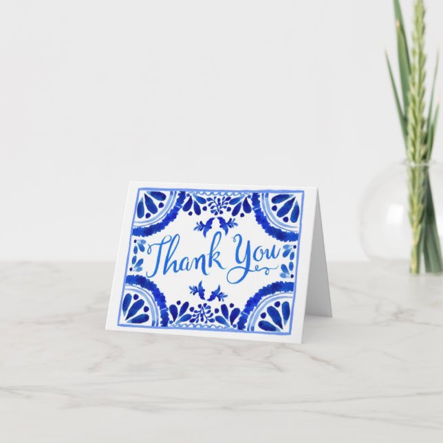 Mediterranean Tile Thank You Card (Front)