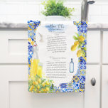 Mediterranean Tile | Watercolor Limoncello Recipe Tea Towel<br><div class="desc">For a unique gift, make a batch of goodness right from one of grandma's treasured recipes, and gift along with a heirloom tea towel printed with the same recipe. Turn handwritten recipes from your mother or grandmother or aunts into gorgeous and sentimental tea towels for daily use. Any recipe can...</div>