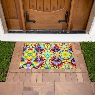 Mediterranean Tiles, Alcohol Ink Tiles, Majolica Doormat