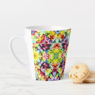 Mediterranean Tiles, Alcohol Ink Tiles, Majolica Latte Mug