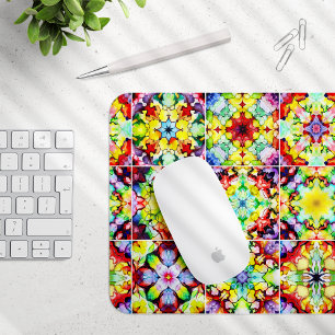 Mediterranean Tiles, Alcohol Ink Tiles, Majolica Mouse Pad