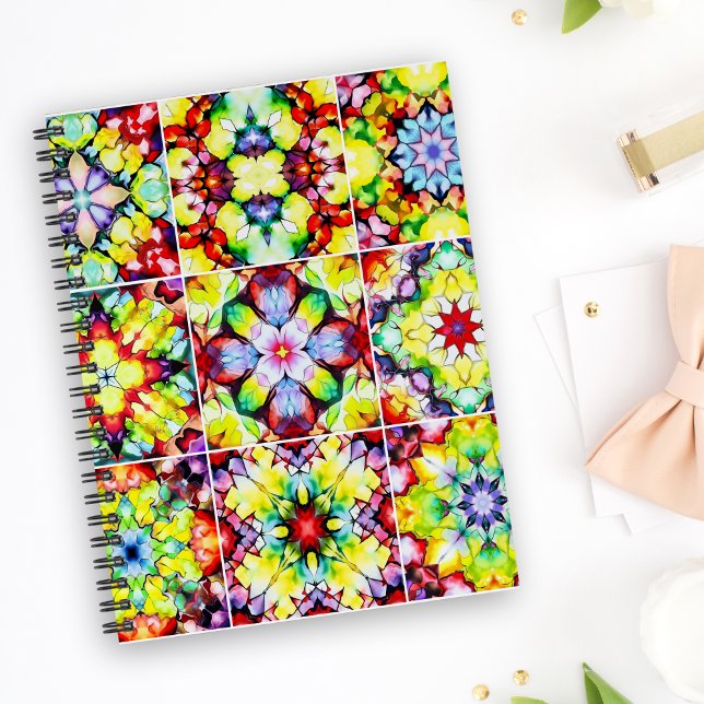 Mediterranean Tiles, Alcohol Ink Tiles, Majolica Notebook (Creator Uploaded)